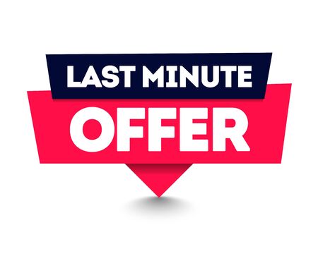 Vector illustration last minute offer commercial pin. Web label element.のイラスト素材