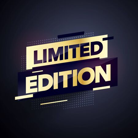 Vector Illustration Luxury Gold Limited Edition Sale Banner. Golden web label element.のイラスト素材