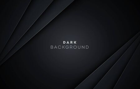 Vector Illustration Modern Black Abstract Design Geometric Paper Style Backgroundのイラスト素材