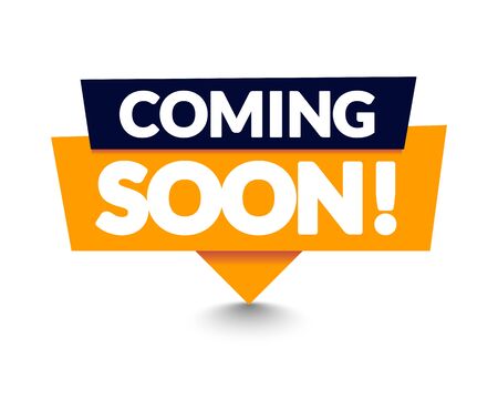 Vector Illustration Modern Coming Soon Banner Icon. Flat web label element.のイラスト素材