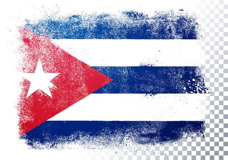 Vector illustration of isolated flag of cuba in grunge texture style.のイラスト素材