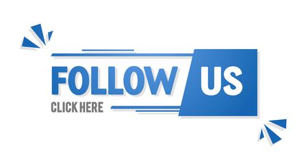 Vector illustration of modern social media day. Follow us. Isolated web element on white background