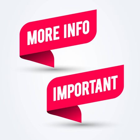 Vector Illustration Red Flag With Text More Info And Important. Modern web banner elementのイラスト素材