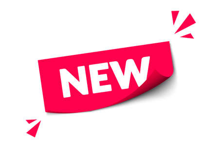 Vector Illustration New Sticker Label. Modern Red Web Banner.のイラスト素材