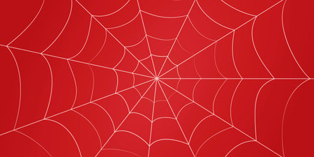 Vector Illustration Red Spider Web Backgroundのイラスト素材