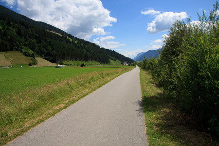 stretch of the bike path San Candido - Lienz  Val Pusteria の写真素材