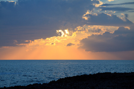 sunset over the Ionian sea in Salentoの写真素材
