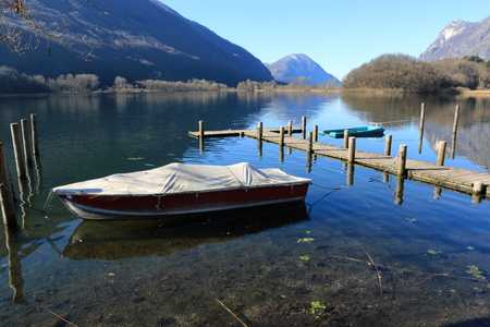 Piano Lake in valley Menaggioの写真素材