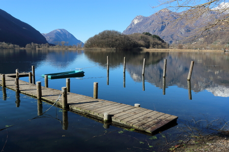 Piano Lake in valley Menaggioの写真素材