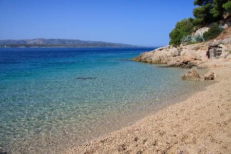 Murvica beach in Bol on the  island of Bracの写真素材
