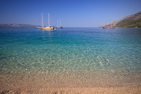 Zlatni Rat beach, in Bol on the  island of Bracの写真素材