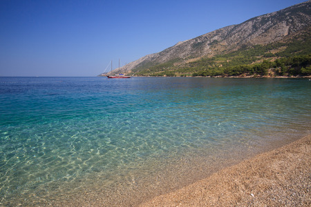 Zlatni Rat beach, in Bol on the  island of Bracの写真素材