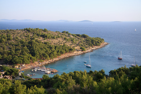 view over the bay of Murter Croatiaの写真素材