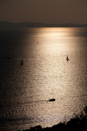 sunset on sea - Croatia Murterの写真素材