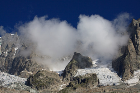Grandes Jorasses  Mount Blancの写真素材