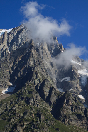 Grandes Jorasses  Mount Blancの写真素材