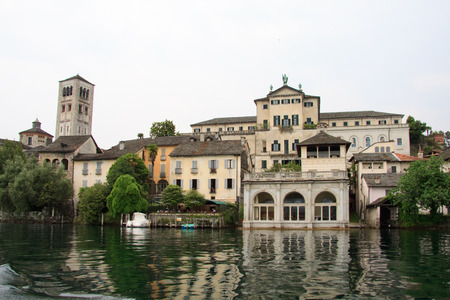 island of San Giulio, Lake Ortaの写真素材