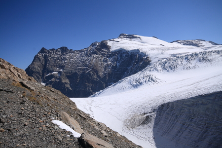 glacier near the shelter Tierbergliの写真素材