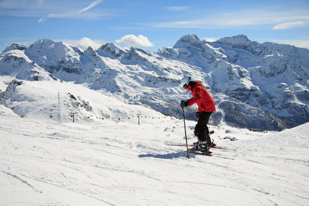 skier on the slopesの写真素材