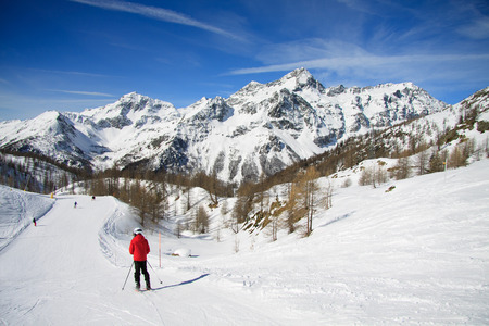 skier on the slopesの写真素材