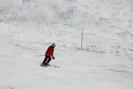 skier on the slopesの写真素材
