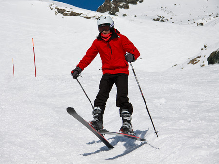 skier on the slopesのeditorial素材
