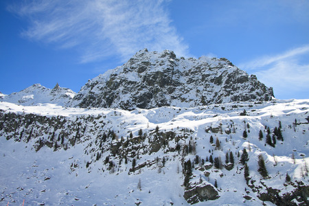 winter landscape (Monte Rosa group)の写真素材