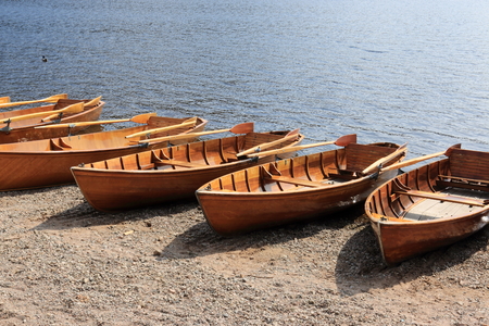 boats on lake Titisee - Black Forestの写真素材