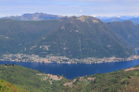 Lake Como from Mount Bolettoneの写真素材