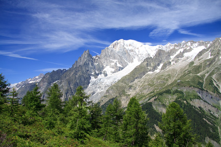 Mont Blanc from the refuge Bertoneの写真素材