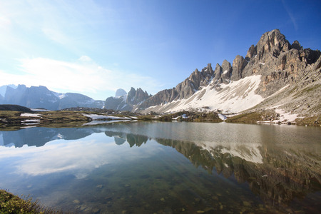 lake Plans (Sesto Dolomites)の写真素材