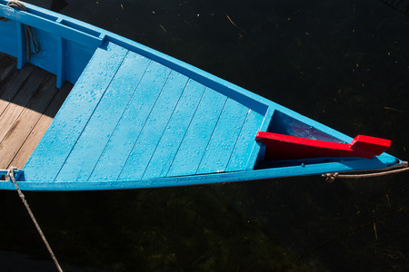 blue boatの写真素材