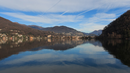 Ponte Tresa (Lake Lugano)の写真素材
