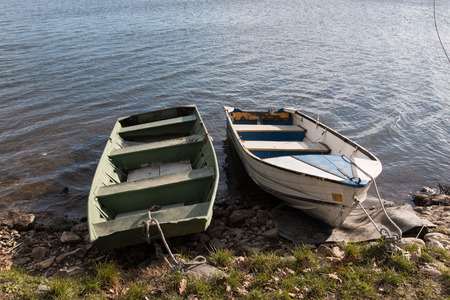 boats on Lake Pusianoの写真素材
