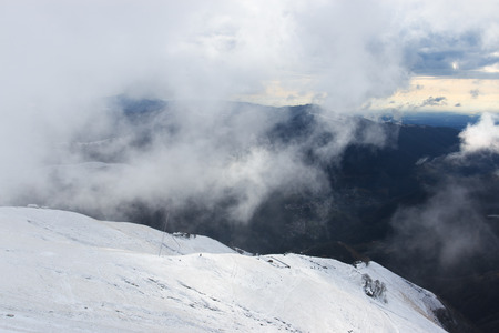 Mount Generoso in the fogの写真素材