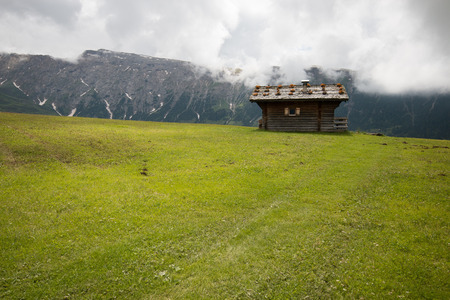 hut to Seiser Almの写真素材