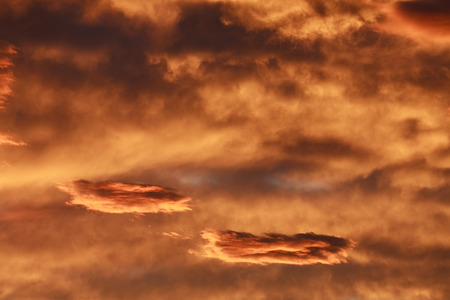 fiery clouds at sunset