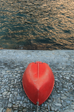 Boat on the dock - Lake Comoの写真素材