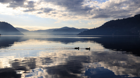landscape of Lake Comoの写真素材