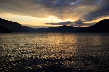 sunset on Lake Como - Tornoの写真素材