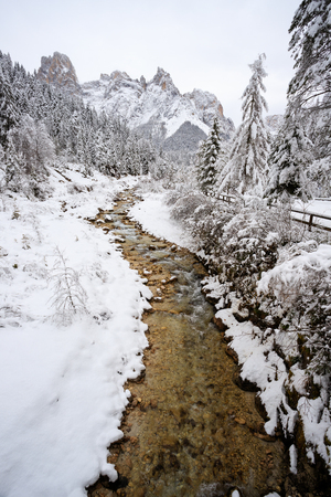 torrent Canali in winter - Val Canali, in the natural park of Paneveggio - Trentinoの写真素材
