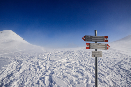 winter hike in the Orobie Alpsの写真素材
