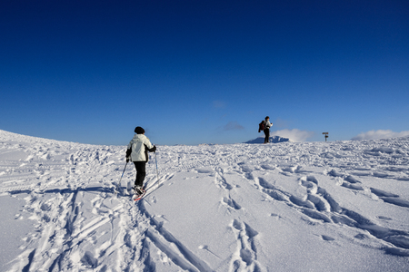 mountaineers towards the top of Piazzo - alps Orobieの写真素材