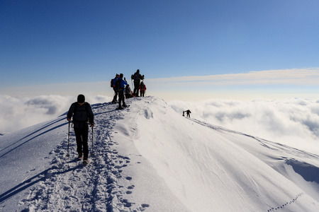mountaineers on the top of Piazzo - alps Orobie