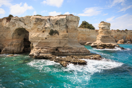 cliff in Torre Sant'Andrea - Salento, Pugliaの写真素材
