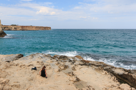 cliff in Torre Sant'Andrea - Salento, Pugliaの写真素材