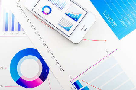 Graphs and phoneの写真素材