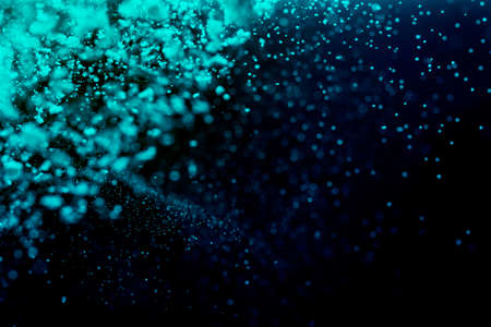 Abstract Blue bokeh defocus glitter blur background.の写真素材