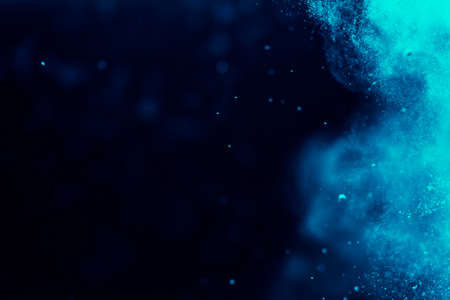 Abstract Blue bokeh defocus glitter blur background.