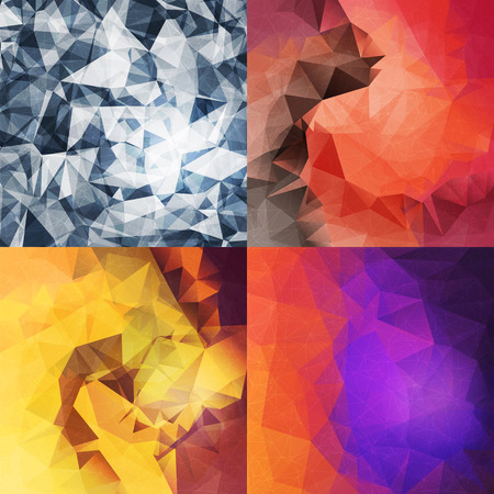 Set of abstract trendy geometric triangle hipsters backgrounds. Ideal for gadgets backdrop or presentations.のイラスト素材